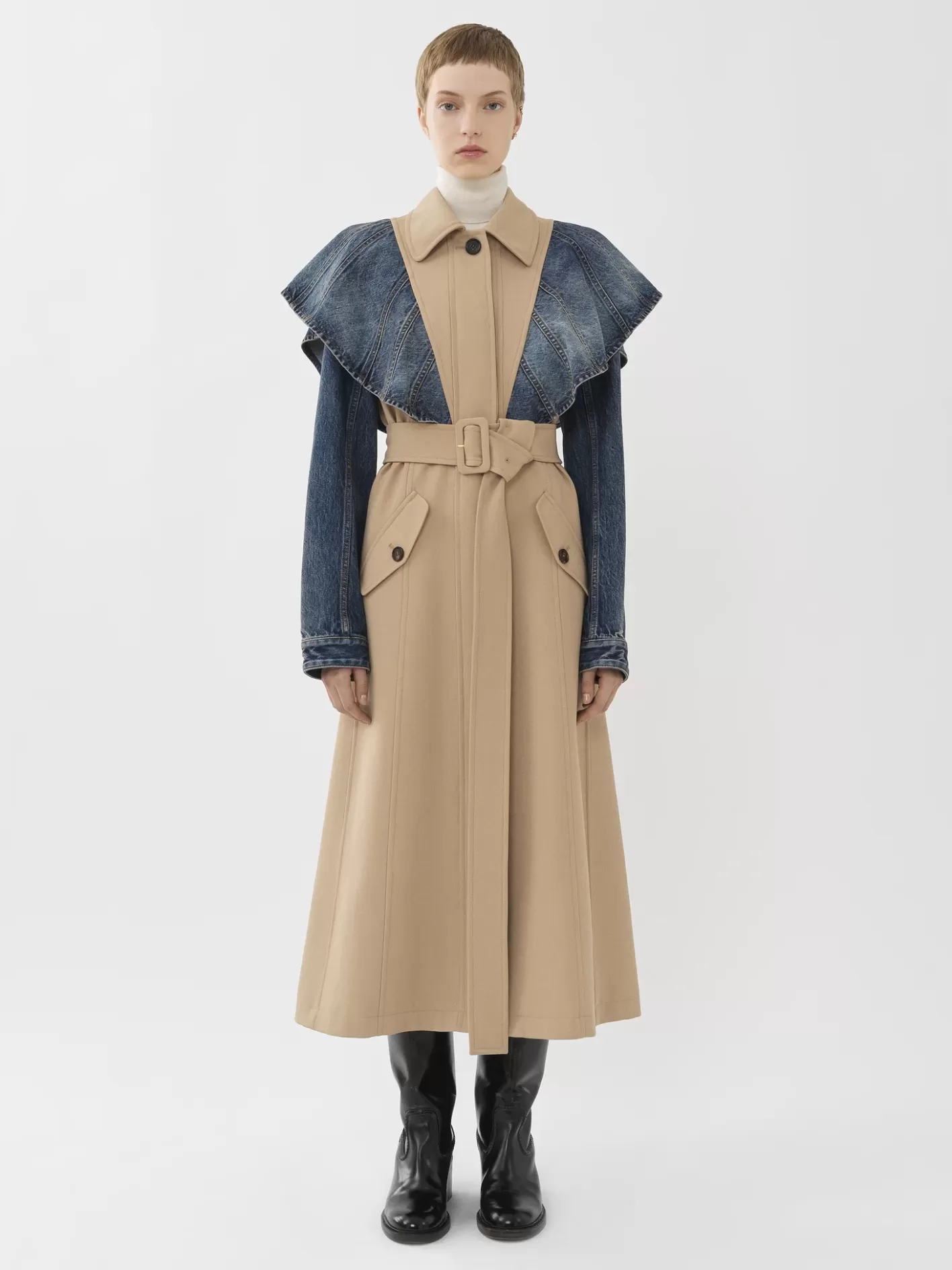 Discount Chloé Bimaterial Trench Coat