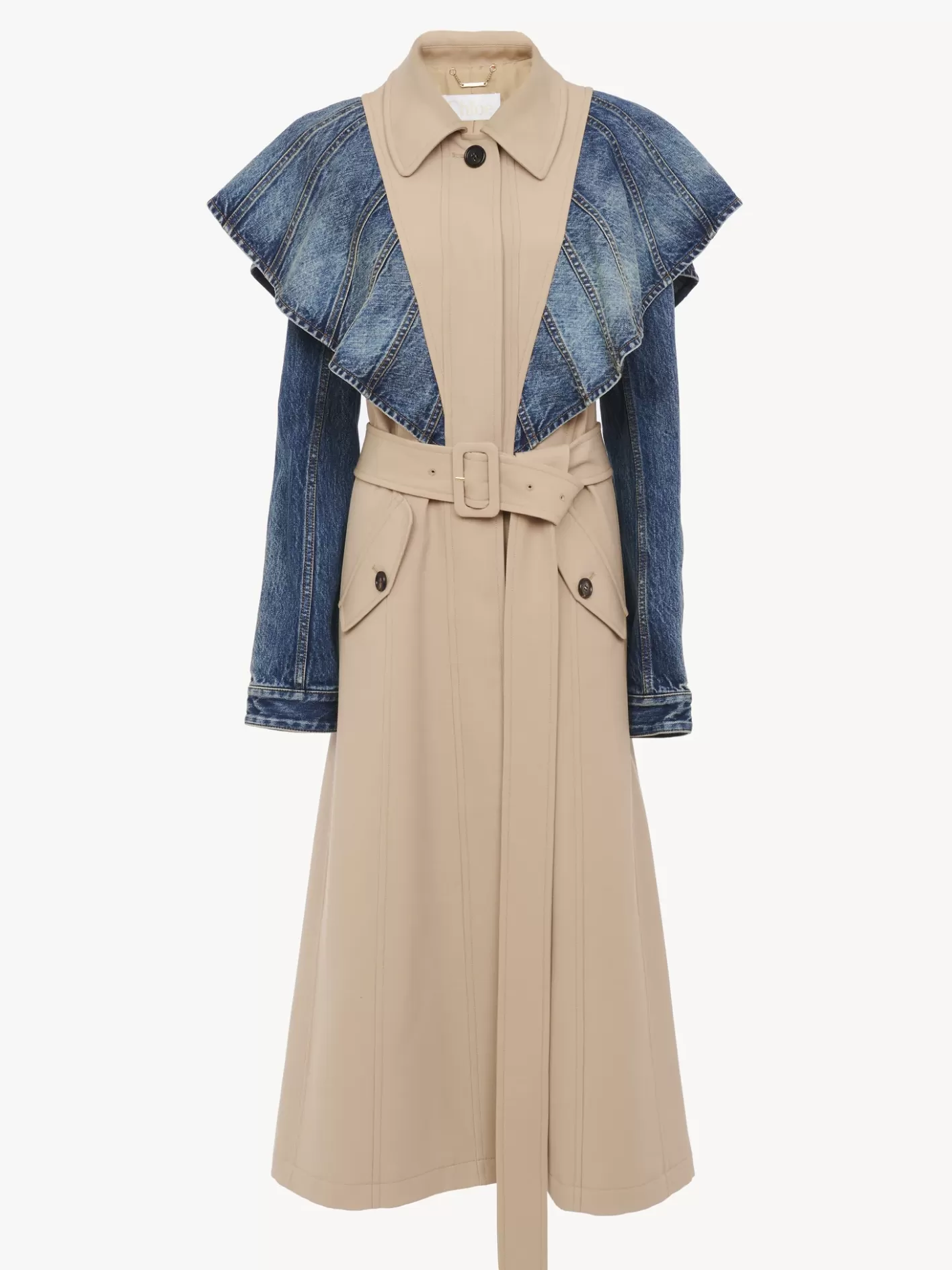 Discount Chloé Bimaterial Trench Coat