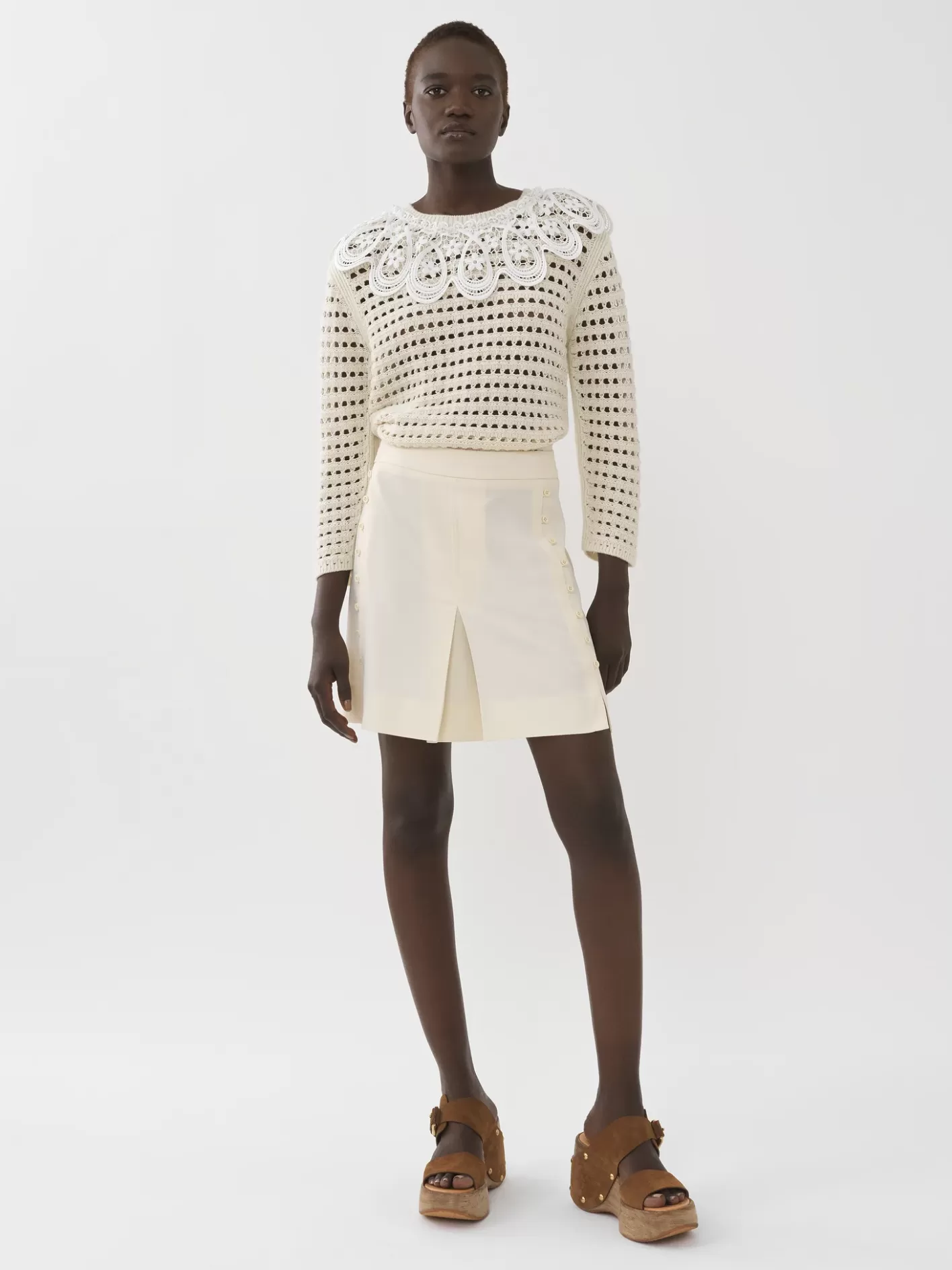 Shop Chloé Button-Detailed Mini Skirt