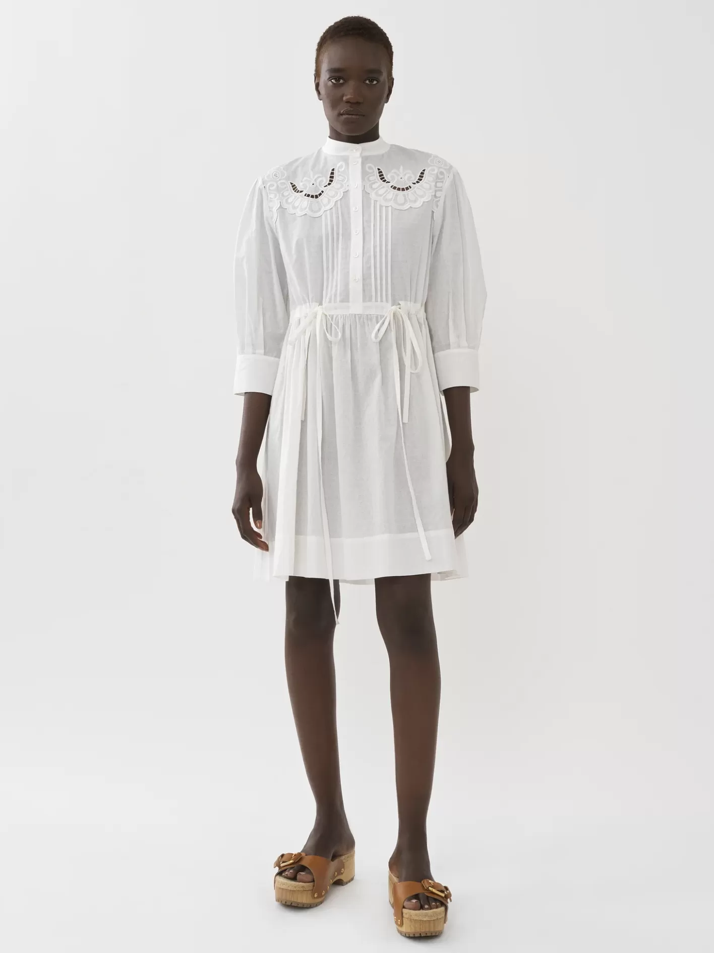 Sale Chloé Embroidered Shirt Dress