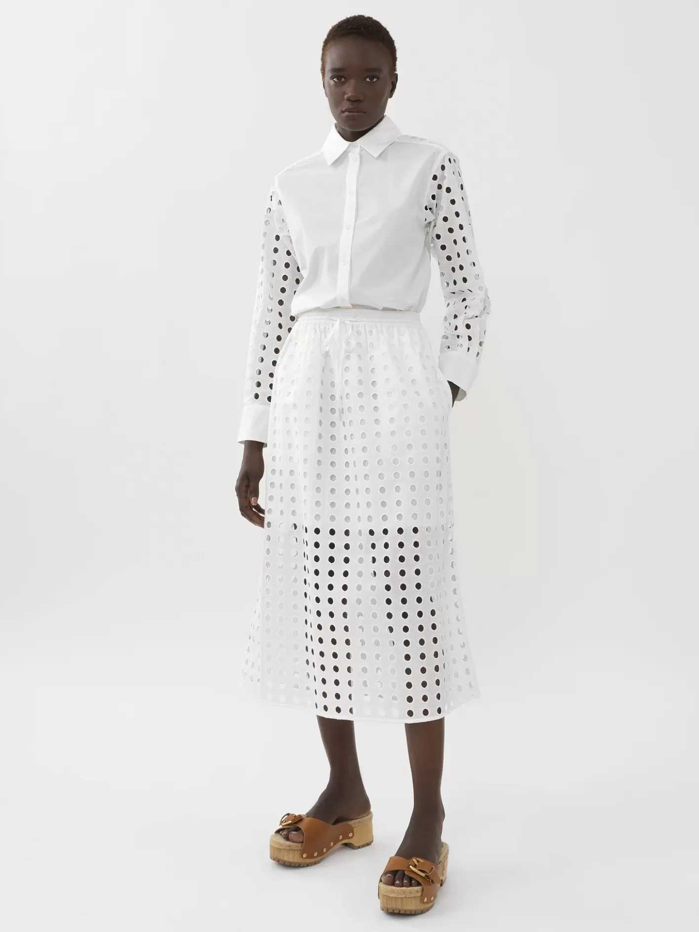 Store Chloé Eyelet Midi Skirt