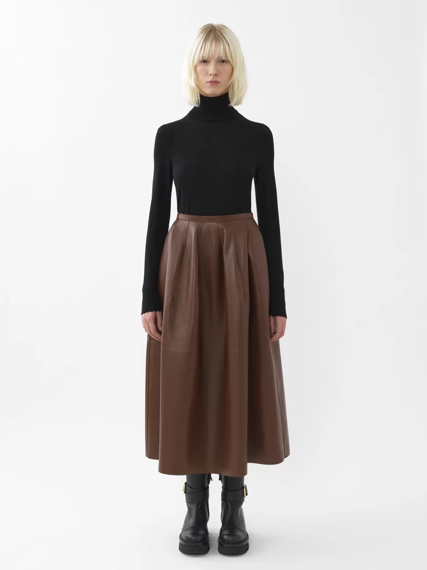 Fashion Chloé Gathered Midi Skirt