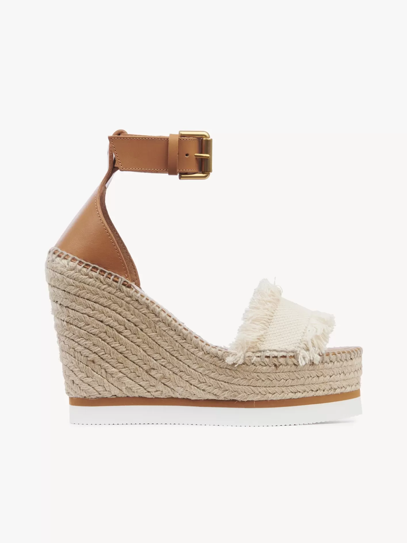 New Chloé Glyn Fringed Wedge Espadrille