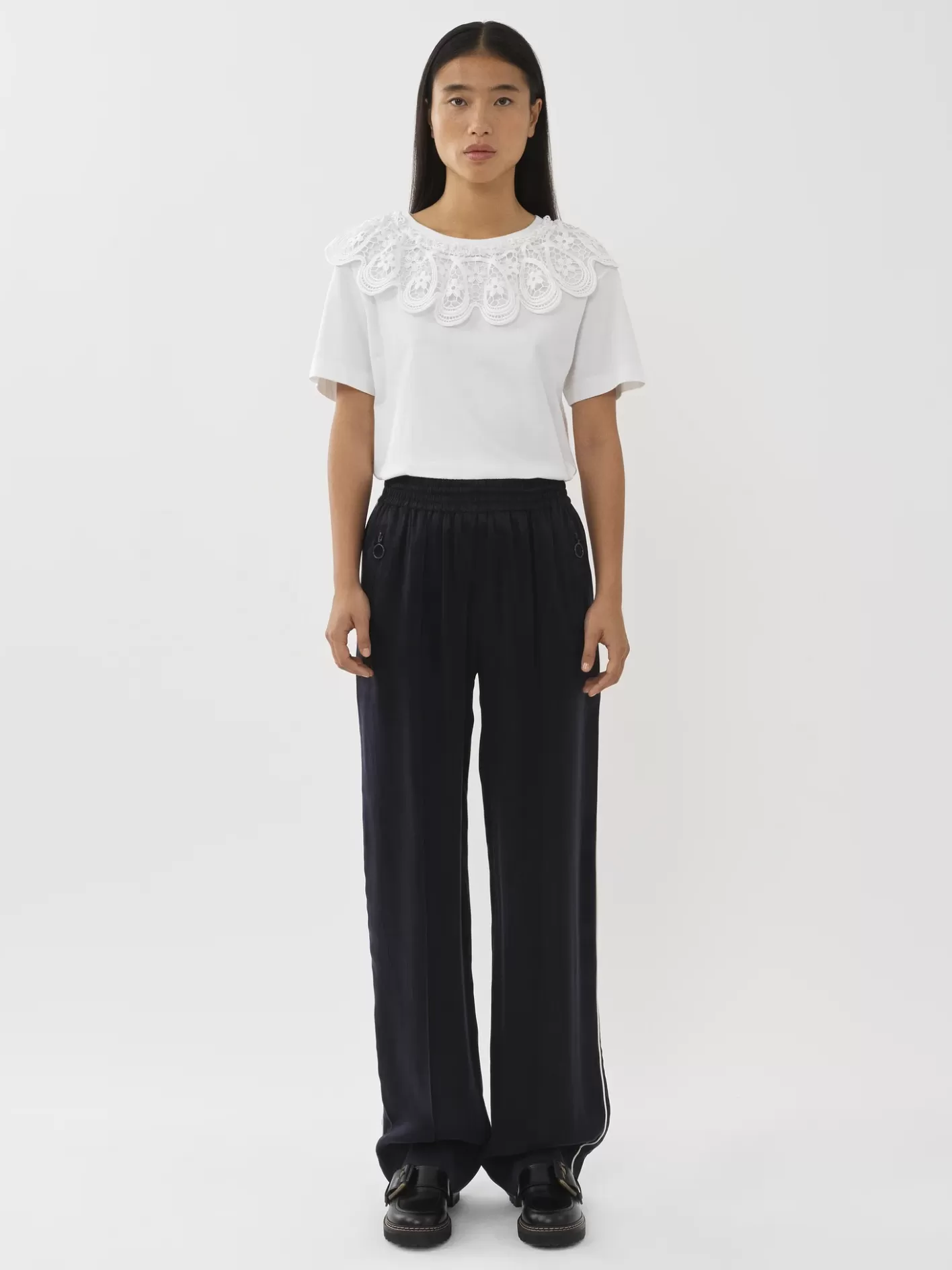 Flash Sale Chloé Lace Collar T-Shirt