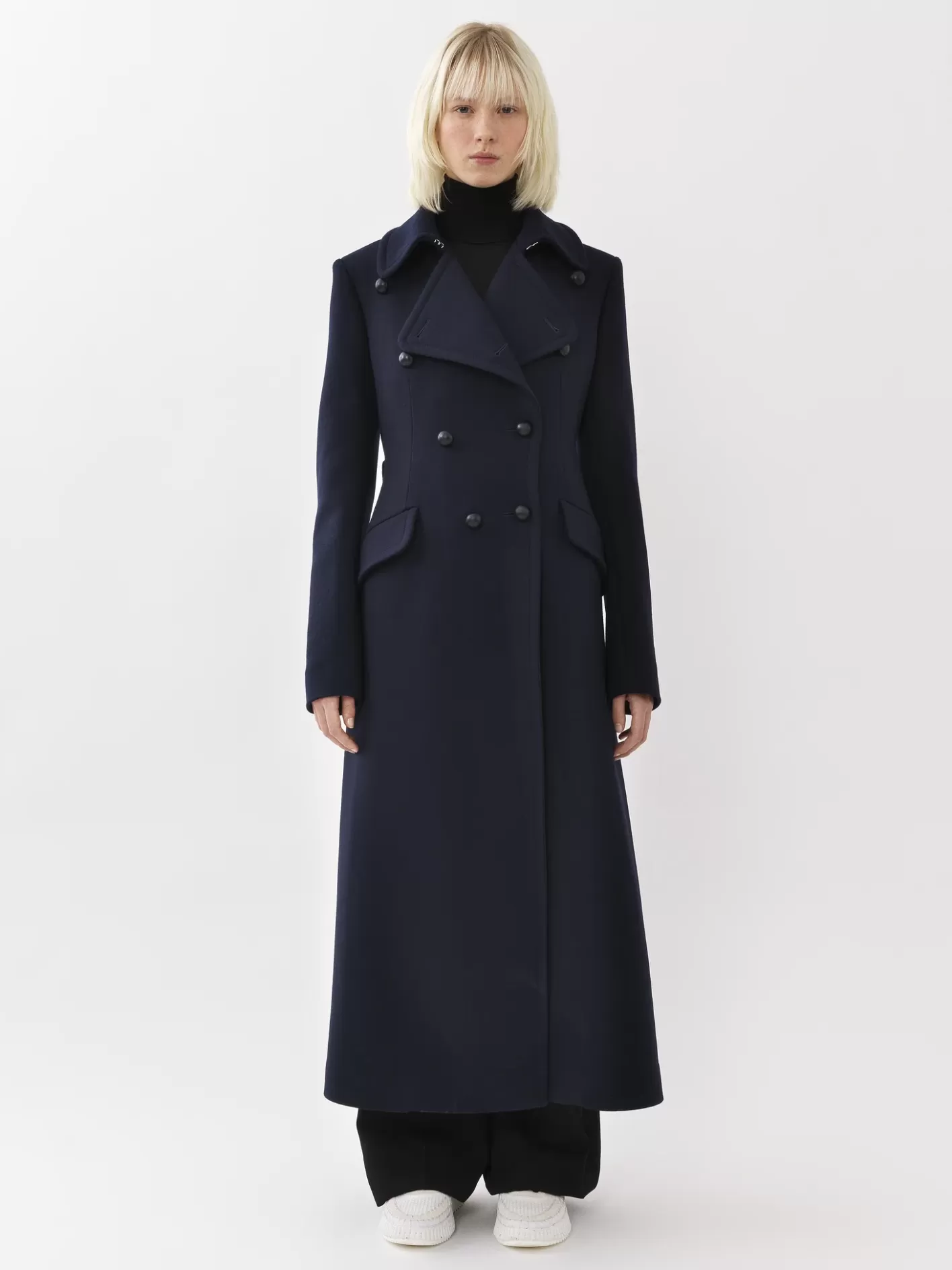 Shop Chloé Long Double-Breasted Coat