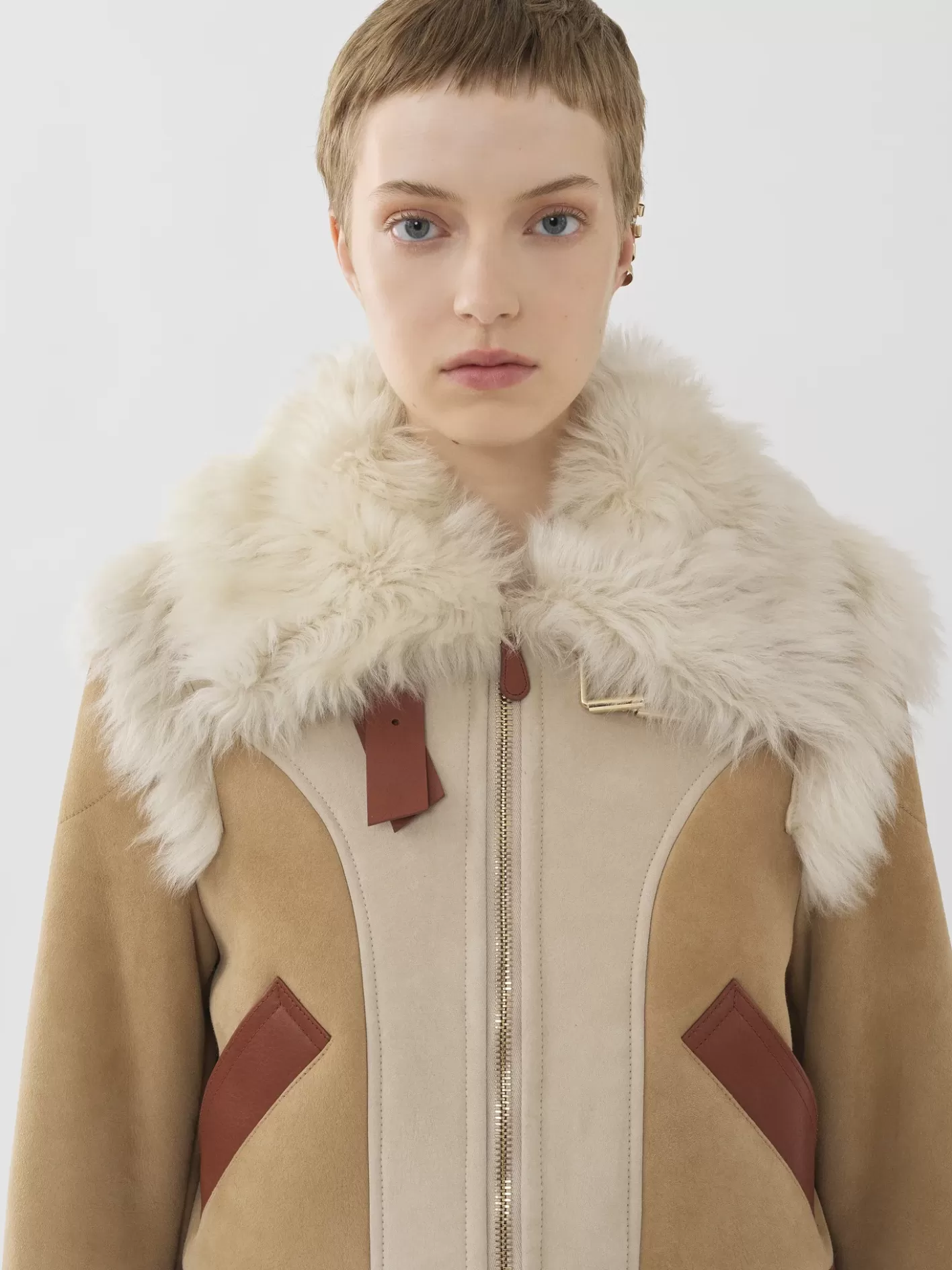 Best Chloé Patchwork Aviator Jacket