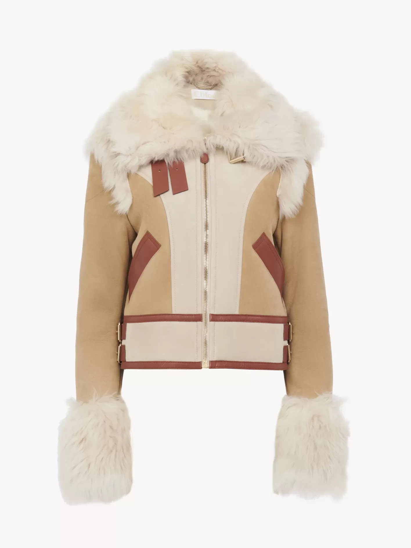 Best Chloé Patchwork Aviator Jacket