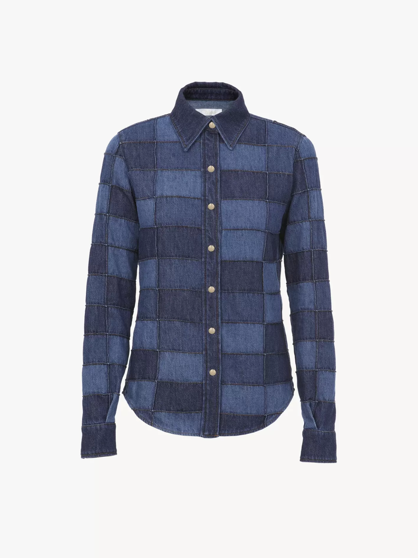 Fashion Chloé Patchwork Denim Shirt