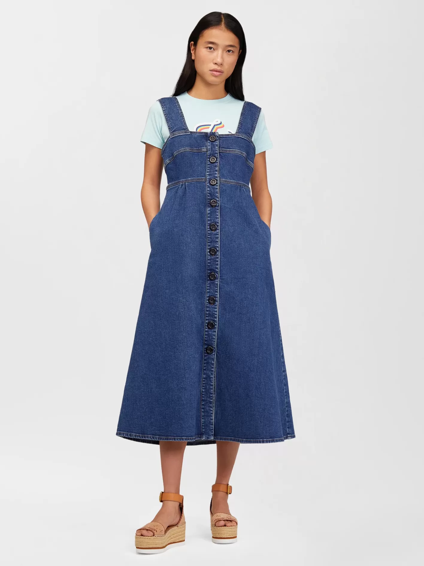 Best Chloé Pinafore Denim Dress