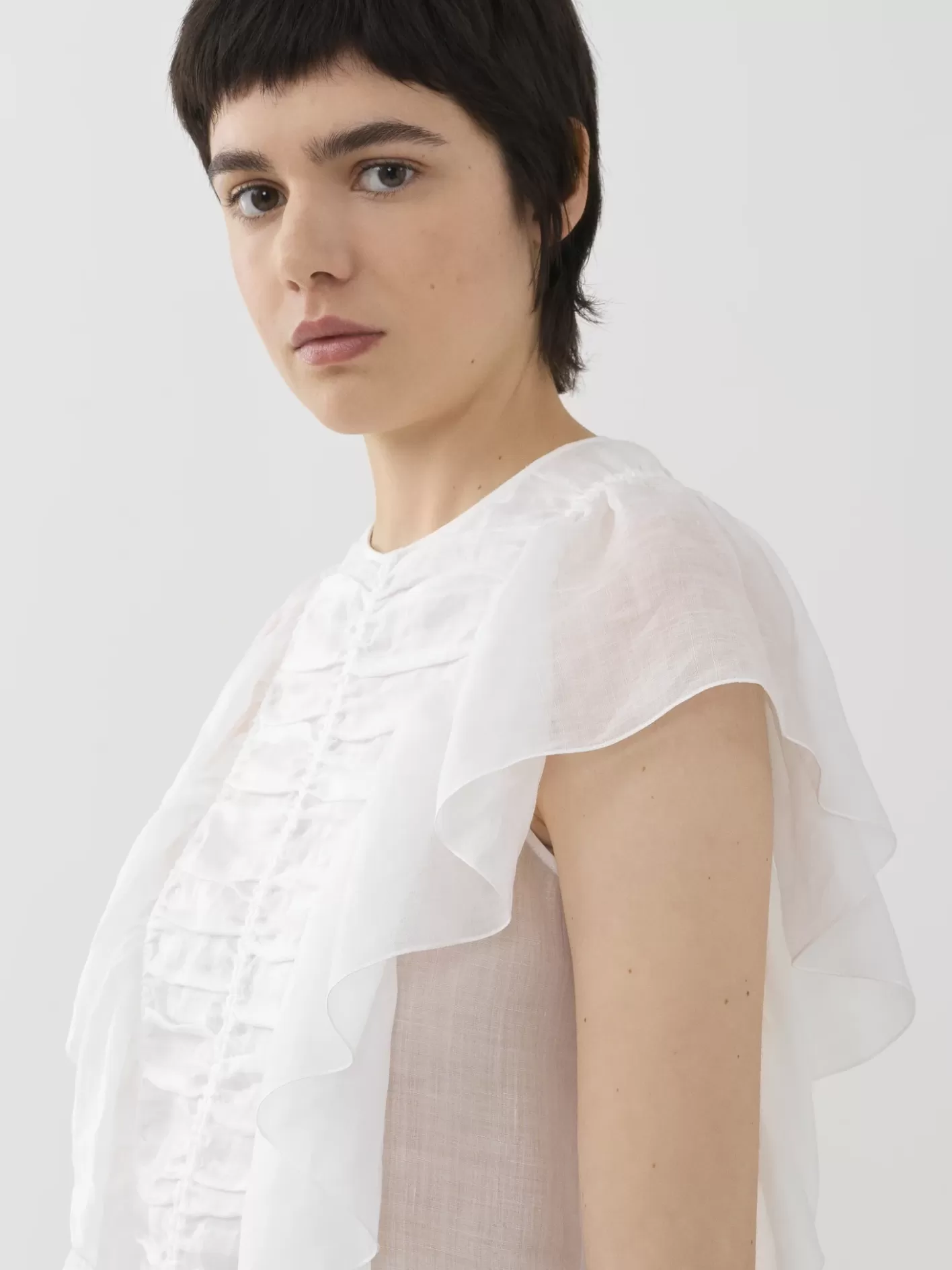 Shop Chloé Sleeveless Ruffle Top