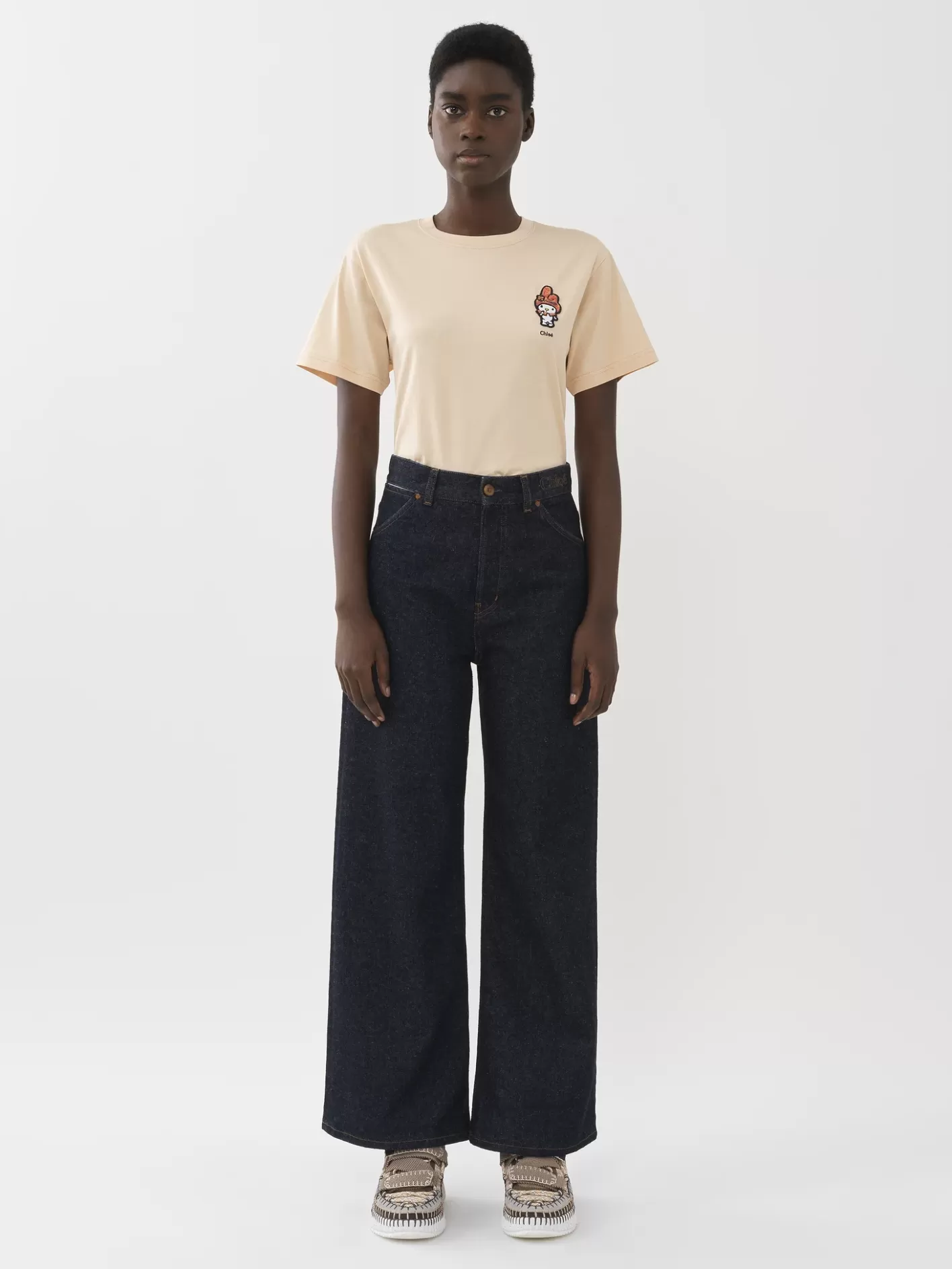 Shop Chloé Stromboli Wide Cropped Jeans